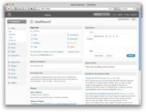 Voorbeeld van de WordPress Back-end